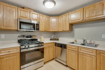 Honey oak cabinets